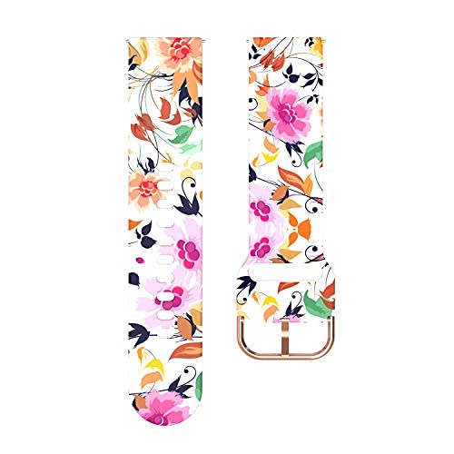 3-Pack Bands Compatible with Dirrelo GT01 Smart Watch Band, Quick Release Soft Silicone Pattern Printed Straps Replacement for Dirrelo GT01 Smartwatch Women&Men(3 Colors A) StarrySky&Flower&Peacock - BeesActive Australia
