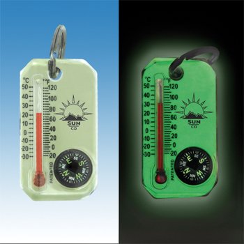 Sun Company LumaGage - Zipper Pull Compass & Thermometer | Easy-to-Read Outdoor Thermometer and Compass - BeesActive Australia