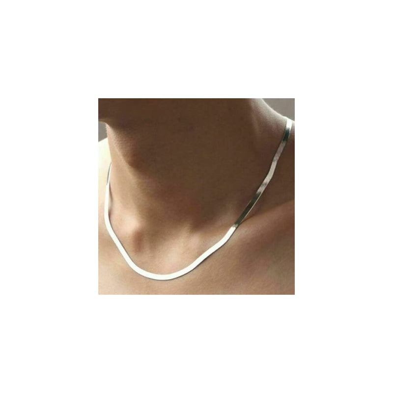 Verona Jewelers Sterling Silver 4.5MM Flexible Flat Herringbone Chain Necklace Men Women 16, 18, 20, 22, 24 Inch 925 Made in Italy 17.0 Inches - BeesActive Australia