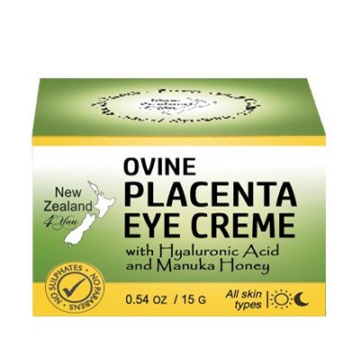 New Zealand 4 You Ovine Placenta Eye Cream with Hyaluronic Acid and Manuka Honey - Reduces Fine Lines & Wrinkles, Firms & Brightens - All Natural Ingredients, 15g - BeesActive Australia