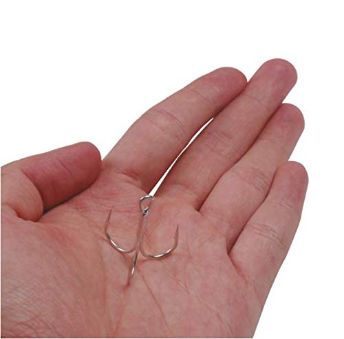 Laxygo Fishing Treble Hooks Set High Carbon Steel Fishing Hooks Classic Round Bend Hook 2# 4# 6# 8# 10# 50pcs silver - BeesActive Australia