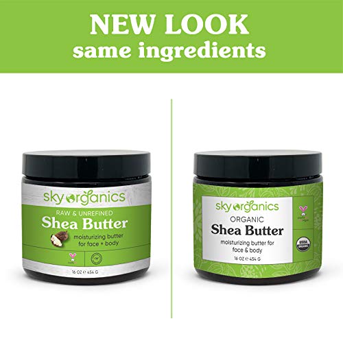 USDA Organic Shea Butter by Sky Organics (16 oz) 100% Pure Unrefined Raw African Shea Butter for Face and Body Moisturizing Natural Body Butter for Dry Skin 1 Pound (Pack of 1) - BeesActive Australia