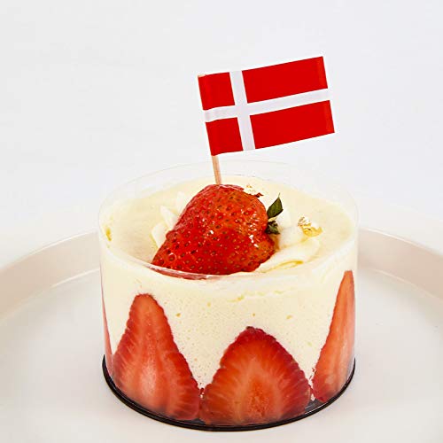 JAVD CYPS 100 Pcs Denmark Flag Danish Toothpick Flags, Small Mini Stick Cupcake Toppers Danish Flags,Country Picks Party Decoration Celebration Cocktail Food Bar Cake Flags - BeesActive Australia