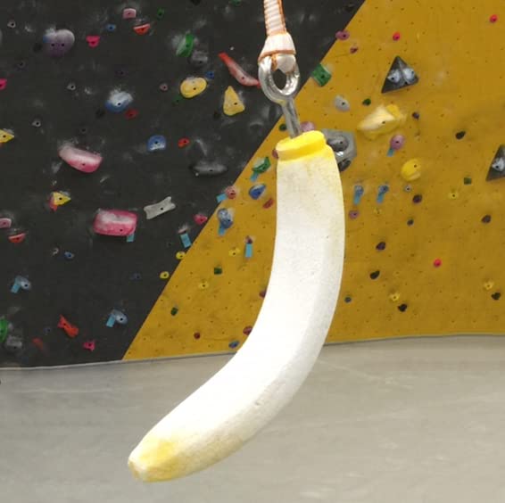 Atomik Rock Climbing Set of 2 Child Size Hanging Bananas for Strength and Grip Training in Yellow Rated to 120 pounds - BeesActive Australia
