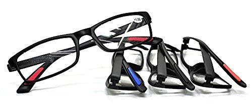 2 x PAIRS TR90 Bendable, Flexible Reading Glasses Quality Lenses, Super-lite with 13 Lens Strengths RG9 2 X Pairs All Black 1.0 x - BeesActive Australia