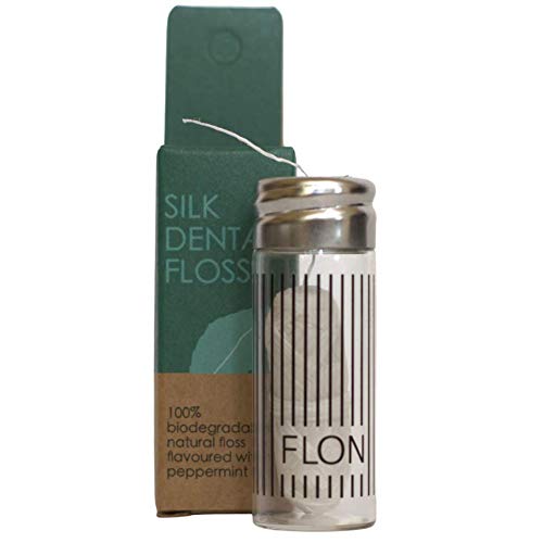 FLON Natural Silk Dental Floss, Peace Silk coated in Candelilla Wax, Mint Flavoured, Compostable & Eco friendly ~ 30 metres - BeesActive Australia