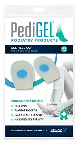 PediGel® - Gel Heel Cup with Soft Spot - Designed by Leading UK Podiatrists - Pair 2 Units - Small Small (Shoe Size UK 3 - 5) - BeesActive Australia