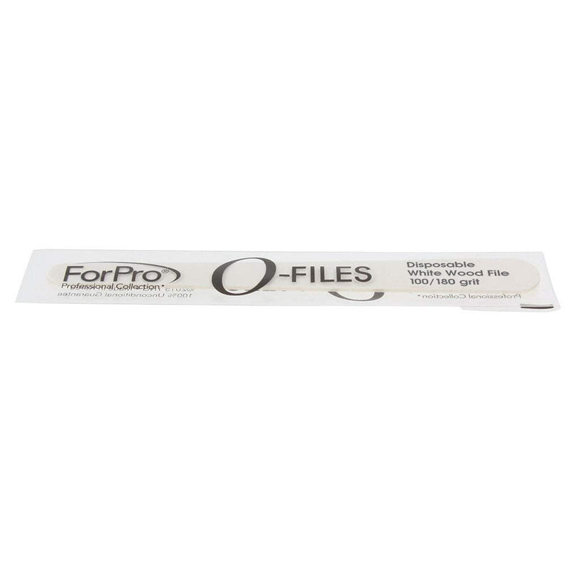 ForPro O-Files Wood Board, White, 100/180 Grit, Double-Sided Manicure Nail File, 6” L x .75” W, 100-Count - BeesActive Australia