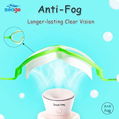 [AUSTRALIA] - Seago Kids Swimming Goggles 2 Pack Updated No Leaking Anti-Fog Wide Lenses Fitting Swim Goggles UV Protection Crystal Clear Watertight Suitable for Kids Teens Children Youth Boys Girls Age 4 to 15 Blue & Green 