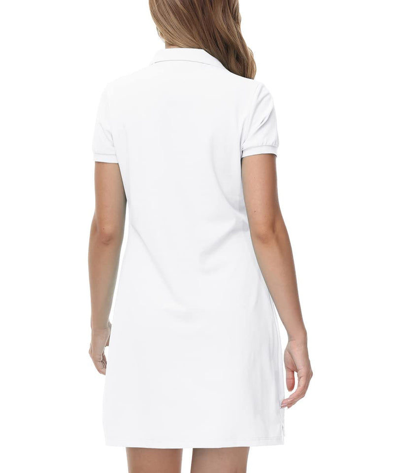 JINSHI Women T Shirt Dress Hiking/Tennis/Golf/Leisure Comfortable and Soft Athletic Dress for Women White Medium - BeesActive Australia
