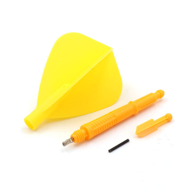 [AUSTRALIA] - CUESOUL Koff AK6 Kite Dart Stem with AK4 Moulded Flights,Set of 3 pcs Yellow Kite F Size-shaft length 50mm-srew not included 