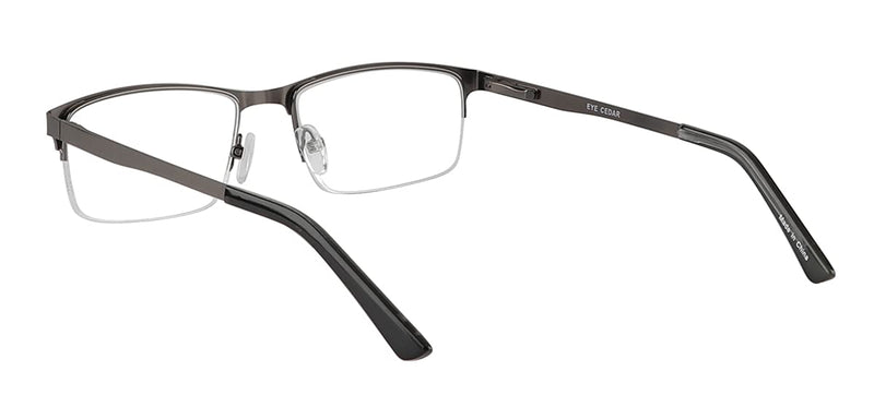 Eyecedar 5-Pack Reading Glasses Men Blue Light Blocking Half Frame Rectangle Style Spring Hinges Readers 2.00 Metal Grey 2.0 x - BeesActive Australia