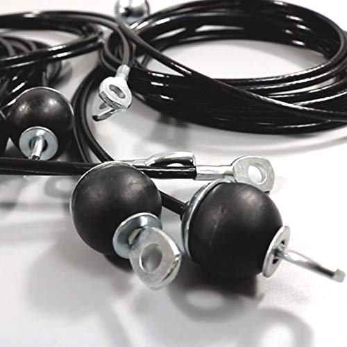 KORIKAHM Fitness Pulley Cable 118/157 / 197/236 Inch, LAT Pulldown Cable Replacement Gym Thick 6mm for Pulley System Cable Machine Accessories, PU Coating Steel Wire Rope with Stopper Ball Cable with Ball 118.0 Inches - BeesActive Australia