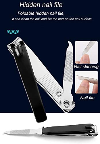 Nail Clippers Set（3pcs), Sharp Stainless Steel Fingernail & Toenail Cutter with Nail File (Large+Medium+Small） - BeesActive Australia