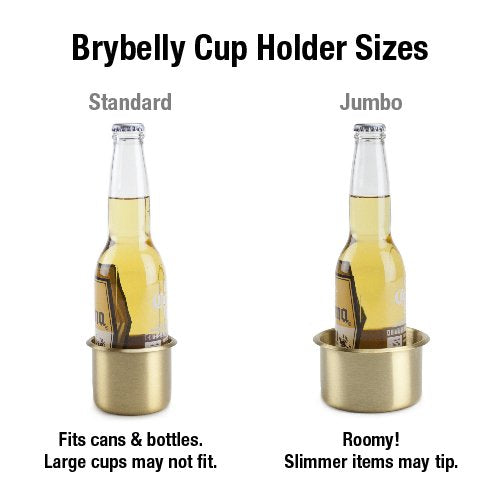 Jumbo Brass Drop-in Cup Holder for Poker and Card Tables - 2.25 Inch Tall, 3.75 Inch Diameter - Fits Water Bottles, Soda Cans, Beer Bottles, and More - BeesActive Australia