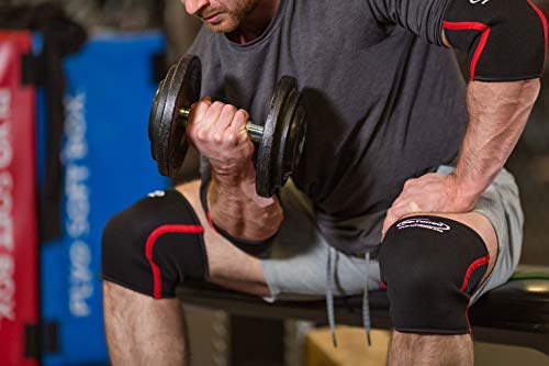 Elbow Sleeve (1) - By Rip Toned - Compression Support Brace for Weightlifting, Powerlifting, Xfit, Strength Training, Pain, Tendonitis, Arthritis. Men & Women (SEE SIZING GUIDE - Large) Black - BeesActive Australia