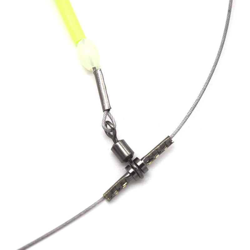 ANNIBBY High-Strength 49 Strands Steel Surf Fishing Rigs with 2 Hooks,Saltwater Fishing Assecories Nylon-Coating Steel Wire with Hooks Swivels Snap Connect 2 Arm Rig - BeesActive Australia