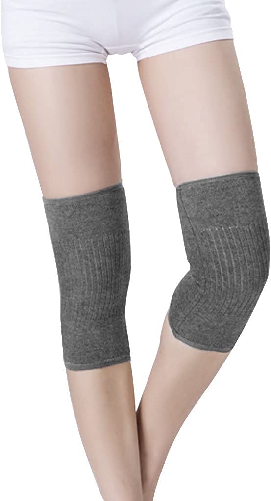 Cashmere Stretchy Knit Knee Warmer Arthritic Knee Sleeve Cosy Night Sleep Knee Wrap Pad Brace Support Band -Knee Pain Relief Warming Knees Braces- Best for Cold Knee,Knee Problems, Elders Gift,Grey,L L suggest weight 60kg-85kg Grey - BeesActive Australia