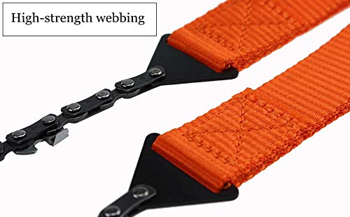 24 Inch Pocket Chainsaw Chain Rope Portable Hand Saw Folding Survival Chain Saw with Bi-Directional Teeth for Wood Cutting, Camping, Hunting, Garden Work, Field Survival, Outdoor Emergency with Bag - BeesActive Australia