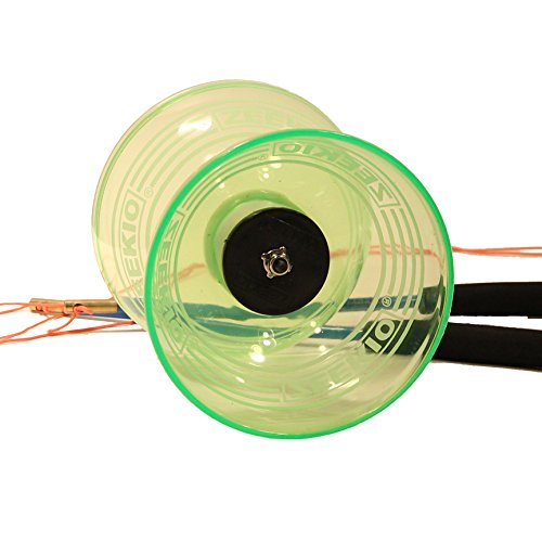 [AUSTRALIA] - Zeekio Crystal Series Master Spin Diabolo - Fixed Axle, Durable Transparent cups, Comes with Sticks, String and Instructions. (Lime Green) 