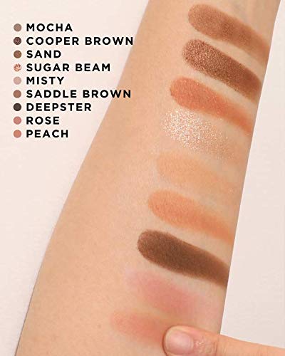 VELY VELY Favorite 9 Shadow (8.1 g / 0.28 oz) Long lasting effect 9 colors Mocha Cooper brown Sand Sugar beam Misty Saddle brown Deepster Rose Peach Blusher Mat Shimmer Glitter Gift All Skin 365 Palette - BeesActive Australia