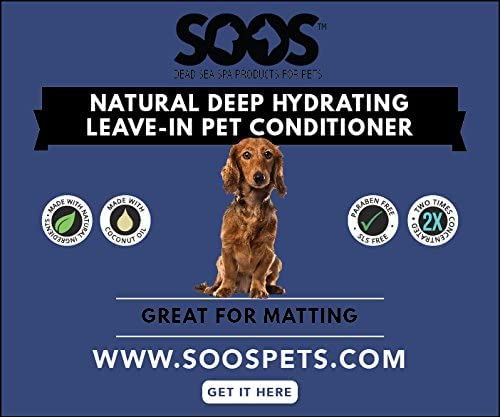Soos Pet Dog Conditioner for Cats and Pets Deep Hydrating Leave-in Natural Dead Sea Minerals Skin Moisturizer Polish Deeply Absorbing with Vitamins Natural Ingredients - 1x Pet Conditioner (250ml) - BeesActive Australia