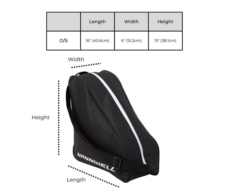 Winnwell Ice Hockey Skate Bag - Basic Storage for One Pair of Ice Hockey, Figure Skates, Roller Hockey & Inline Skates | Equipment Carry Bag for Kids, Girls, Men, Women - Skating Accessories - BeesActive Australia