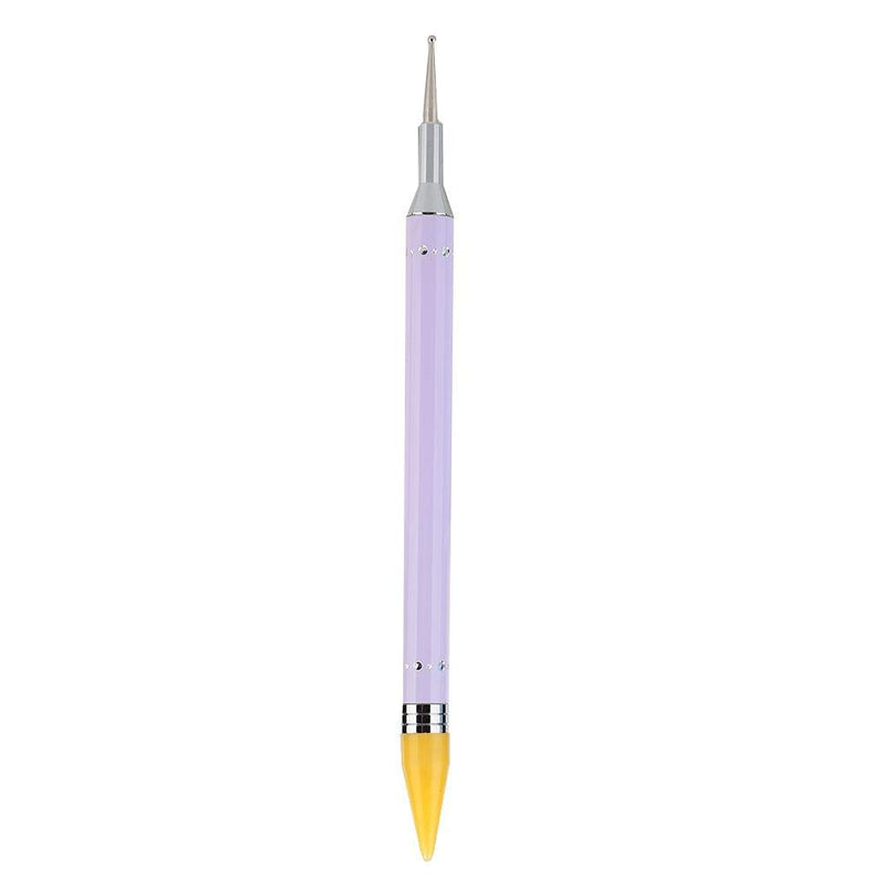 Dotting Pen Dual Ended Drawing Painting Pen Nail Wax Stone Picker Manicure Tool for Nail Art(Purple) Purple - BeesActive Australia