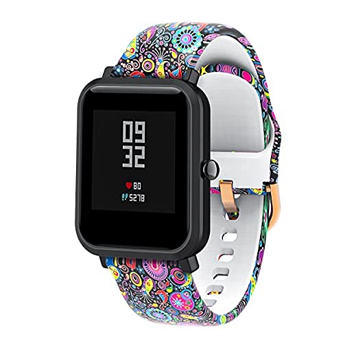 3-Pack Bands Compatible with Dirrelo GT01 Smart Watch Band, Quick Release Soft Silicone Pattern Printed Straps Replacement for Dirrelo GT01 Smartwatch Women&Men(3 Colors A) StarrySky&Flower&Peacock - BeesActive Australia