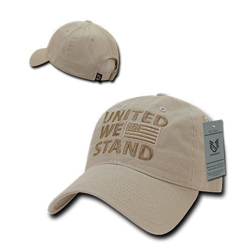 Rapiddominance United We Stand Relaxed Graphic Cap Khaki - BeesActive Australia