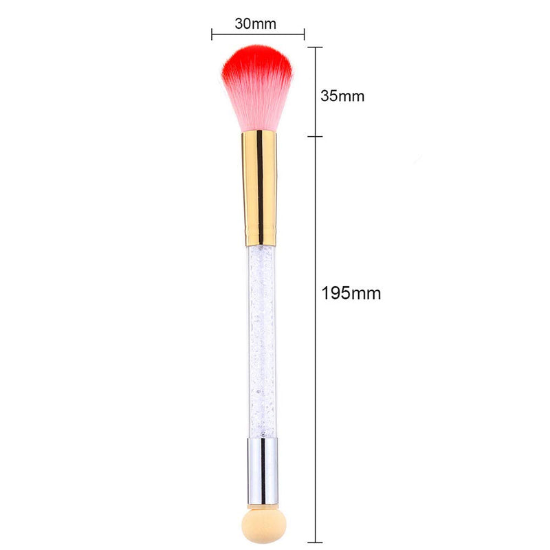 SILPECWEE 1Pc Double Head Acrylic Nail Art Brush Nail Gradient Shading Pen Nail Dust Remover Powder Cleaner Brushes Manicure Design Tool NO1 - BeesActive Australia