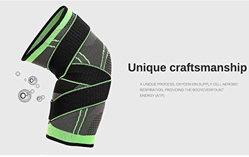Knee Sleeve, Knee Pads Compression Fit Support -for Joint Pain and Arthritis Relief, Improved Circulation Compression - Wear Anywhere - Single (Green, M) Green - BeesActive Australia