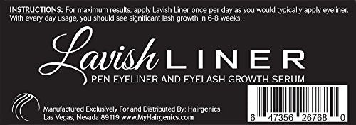 Lavish Liner by Hairgenics Pronexa – 2-in-1 Precision Liquid Eyeliner Pen with Eyelash Growth Enhancing Serum and Castor Oil for Perfect Eyes and Long Lashes, Jet Black. - BeesActive Australia