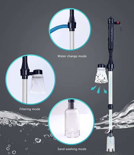 JORCEDI Electric Aquarium Fish Tank Siphon Pump Vacuum Gravel Water Filter Cleaner Pipe for Big and Small Tank Water Changing and Sand Clean - BeesActive Australia