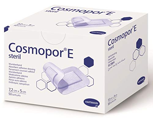 New Cosmopor-E Sterile Absorbent Adhesive Dressing, 7.2cm x 5cm, 2 Packs of 50 7.2X5 cm (Pack of 100) - BeesActive Australia
