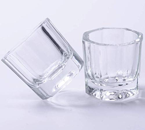 LASSUM 2PCS Nail Art Acrylic Liquid Powder Dappen Dish Glass Crystal Cup Glassware Nail Art Tools - BeesActive Australia