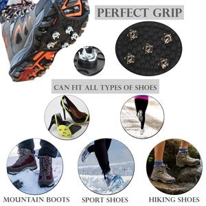 Perfect Life Ideas Ice Grippers Cleats for Shoes and Boots - 2 Pack Anti Slip Shoe Grip Crampons Spikes for Snow and Ice Make Winter Walking Safer and Provide Stability for Both Men and Women - BeesActive Australia