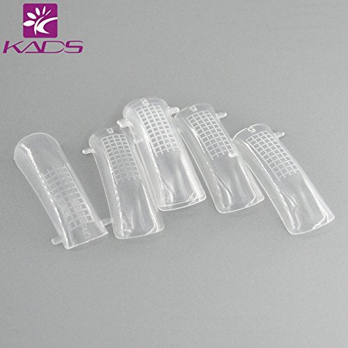 KADS 100Pcs/10 Size Dual Nail System Form UV Gel Acrylic Nail Art Mold Artificial Nail Tips with Scale - BeesActive Australia