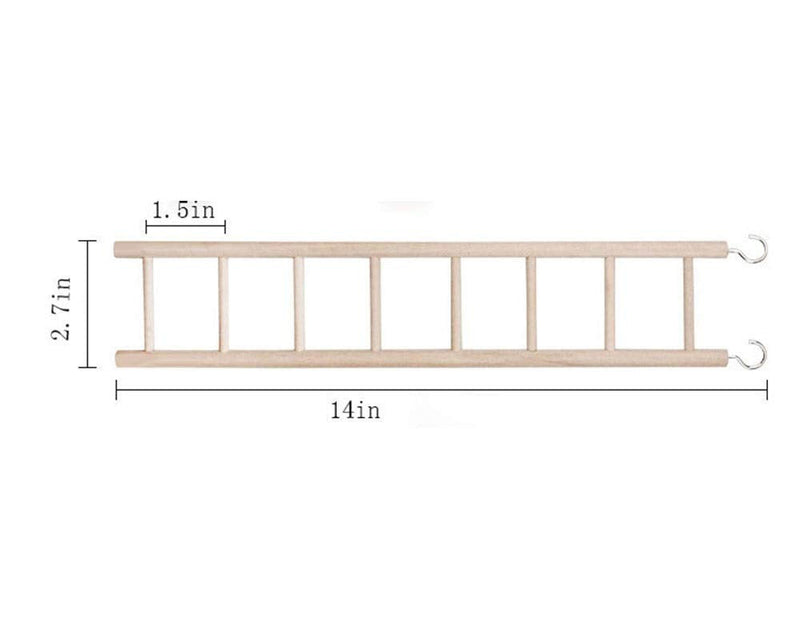 Birdie Basics 8-Step Wood Ladder for Bird, 14 Inch 2pcs - BeesActive Australia