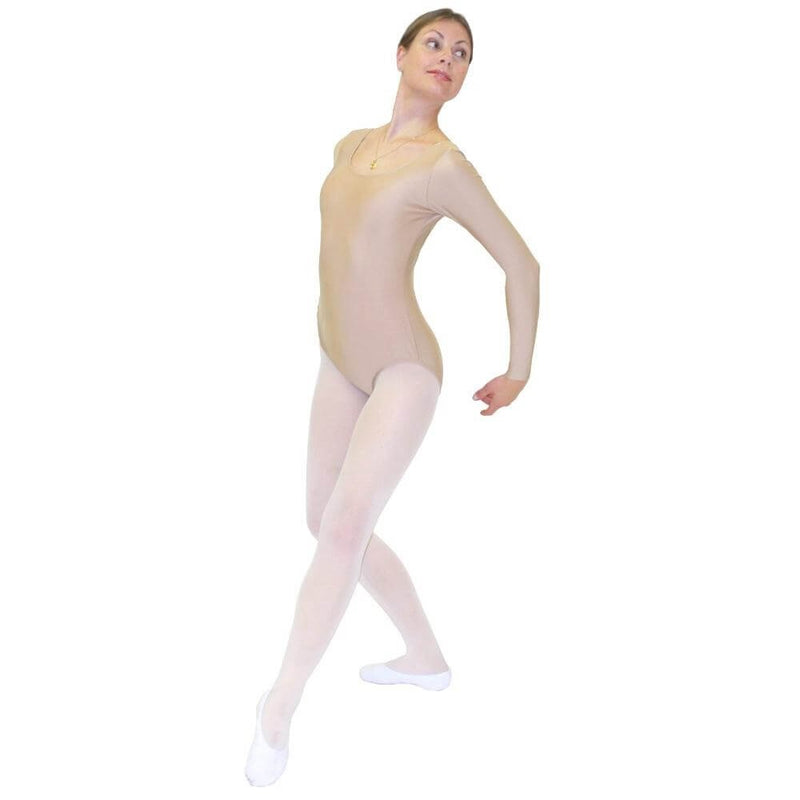 [AUSTRALIA] - Danzcue Womens Basic Long Sleeve Leotard Medium Nude 