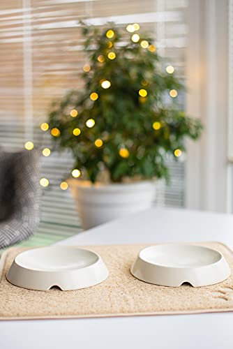 Miaustore Silicone Pet Fountain Mat and Cat Food Mat. Waterproof and Scratchproof Pet Placemat to Keep Food and Water Off The Floor. for Cats and Small Dogs. - Cream - BeesActive Australia