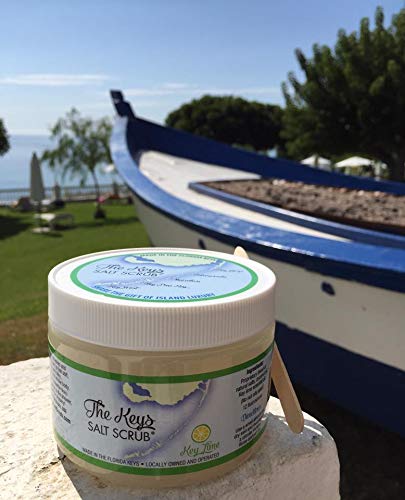 The Keys Salt Scrub : Exfoliating Sea Salt Body Skin Scrubs - Made with Pure Florida Sea Salt and Organic Coconut Oil + FREE Wooden Spoon (Key Lime, 12 oz) Key Lime 12 Ounce (Pack of 1) - BeesActive Australia