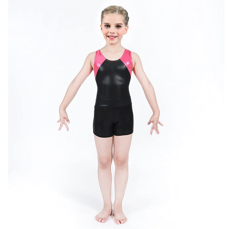 Aosva Little Big Girls' Sparkle Dance Tumbling Athletic Gymnastics Short 2-14Years 7 Sparkleblack - BeesActive Australia