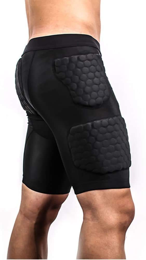 TUOY Padded Compression Shorts Padded Football Girdle Hip and Thigh Protector for Football Paintball Basketball Ice Skating Rugby Soccer Hockey and All Other Contact Sports Small Black - BeesActive Australia