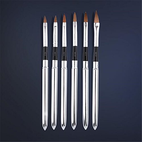 Yimart 6Pcs Acrylic Nail Art Brushes UV Gel Carved Carving Pen No. 2/4/6/8/10/12 - BeesActive Australia