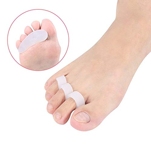 2X PEDIMEND Silicone Gel Toe Separator - Hammer Toe Straightener - Toe Dividers for Bunions - Avoid Toe Squeezing - Toe Separator for Overlapping Toes - Improves Balance & Foot Strength - Foot Care Three Finger Separator - BeesActive Australia
