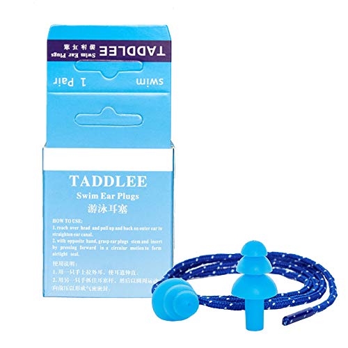 Taddlee Swimming Earplugs Waterproof Silicone Ear Plugs Showering Bathing Surfing Adult Black - BeesActive Australia