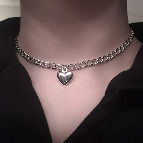 Hannah Boho Heart Necklaces Silver Short Pendant Choker Necklace Chain Jewelry for Women and Girls - BeesActive Australia