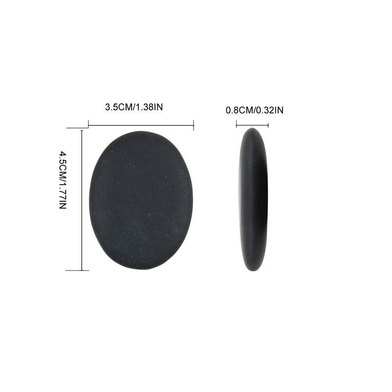 Windfulogo 12Pcs Professional Small Massage Hot Stone Set Natural Lava Heated Stones Basalt Warmer Rock for Spa, Massage Therapy 1.18 x 1.57 x 0.31in(3x4x0.8cm) Black 12 Count (Pack of 1) - BeesActive Australia