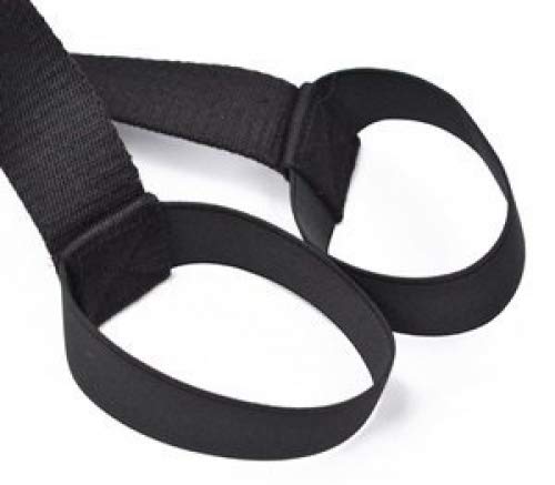 Cosmos Black Color Soft & Durable Cotton Yoga Pilates Mat and Simple Looped Sling/Harness/Carrying Strap for Pilates, Exercises, Aerobics - BeesActive Australia